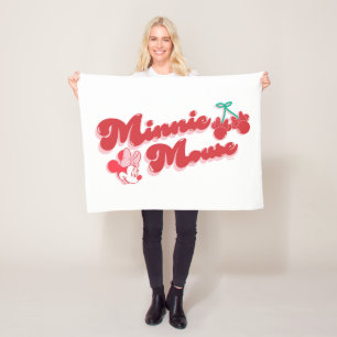 Minnie Mouse Sweet Cherry Script Fleece Blanket