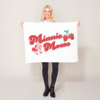 Minnie Mouse Sweet Cherry Script Fleece Blanket