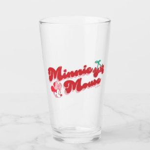 Minnie Mouse Sweet Cherry Script Glass