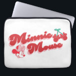 Minnie Mouse Sweet Cherry Script Laptop Sleeve<br><div class="desc">Playful, stylish, and bursting with retro charm, this delightful artwork features Minnie Mouse paired with bold script lettering and adorable cherry accents. The soft highlights and cheerful color palette give the design a fun, vintage-inspired feel that’s both sweet and eye-catching. Perfect for customizable Zazzle products like apparel, tote bags, wall...</div>