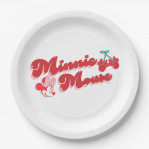 Minnie Mouse Sweet Cherry Script Paper Plates