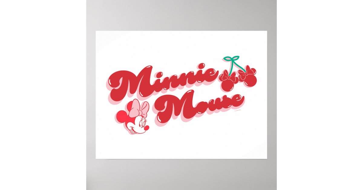 Minnie Mouse Sweet Cherry Script Poster | Zazzle