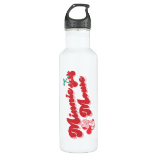 Minnie Mouse Sweet Cherry Script Stainless Steel Water Bottle