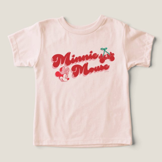 Minnie Mouse Sweet Cherry Script Toddler T-shirt (Design Front)