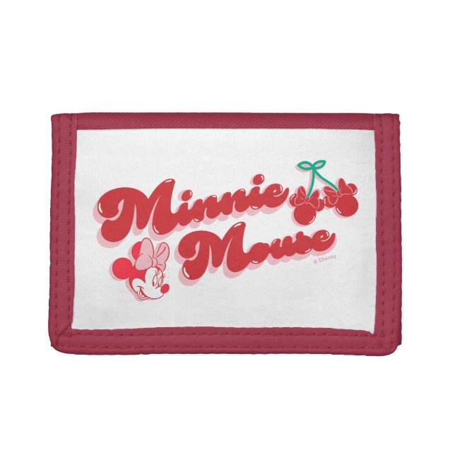 Minnie Mouse Sweet Cherry Script Tri-fold Wallet (Front)