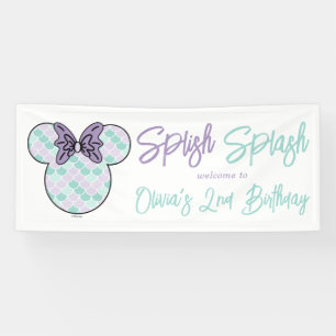 Minnie Mouse   Teal & Purple Mermaid Birthday Banner