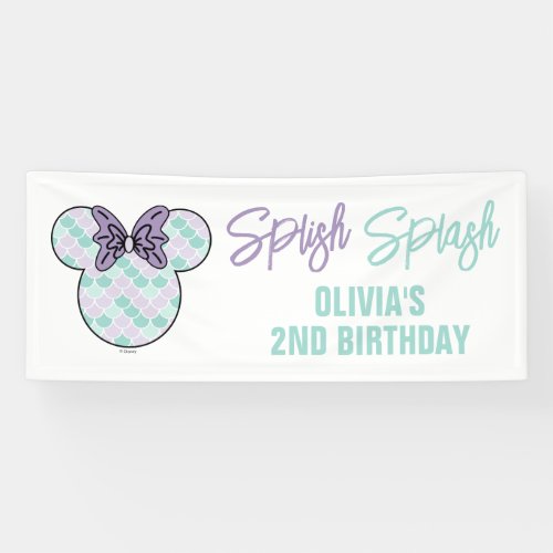 Minnie Mouse  Teal  Purple Mermaid Birthday Banner