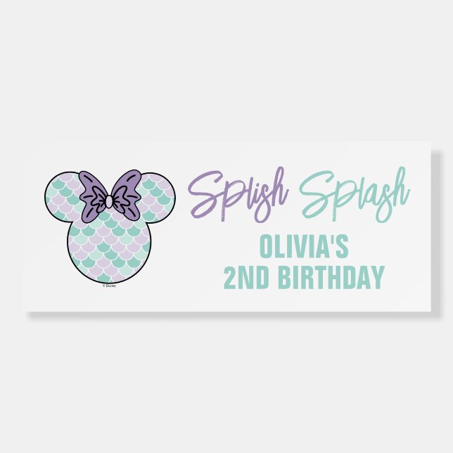 Minnie Mouse | Teal & Purple Mermaid Birthday Foam Board (Front)
