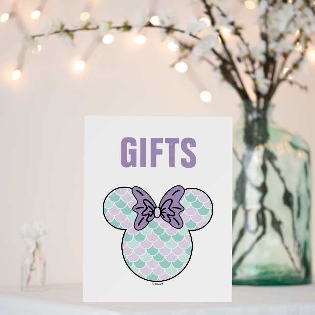 Minnie Mouse | Teal & Purple Mermaid Birthday Foam Board (In Situ (Wedding))
