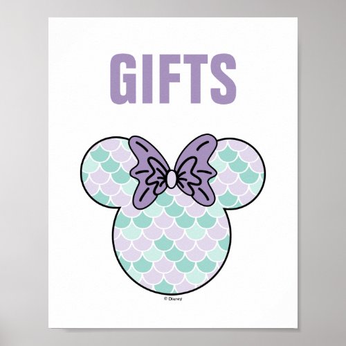 Minnie Mouse  Teal  Purple Mermaid Birthday Poster