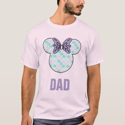 Minnie Mouse  Teal  Purple Mermaid Birthday T_Shirt