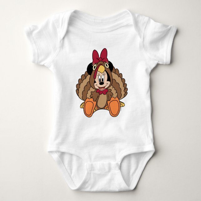 Minnie Mouse Thanksgiving Turkey Baby Bodysuit (Front)