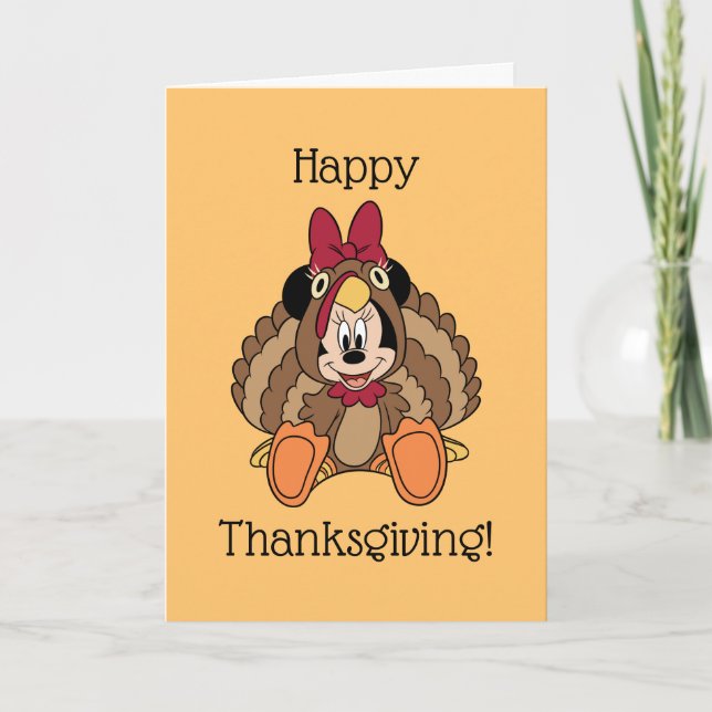 Minnie Mouse Thanksgiving Turkey Card (Front)