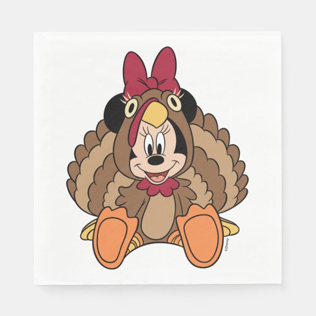 Minnie Mouse Thanksgiving Turkey Napkins (Front)