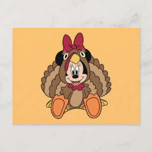 Minnie Mouse Thanksgiving Turkey Postcard