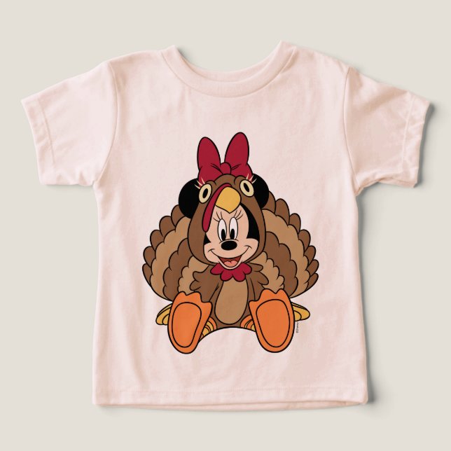 Minnie Mouse Thanksgiving Turkey Toddler T-shirt (Design Front)