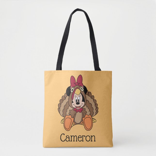 Minnie Mouse Thanksgiving Turkey Tote Bag (Front)
