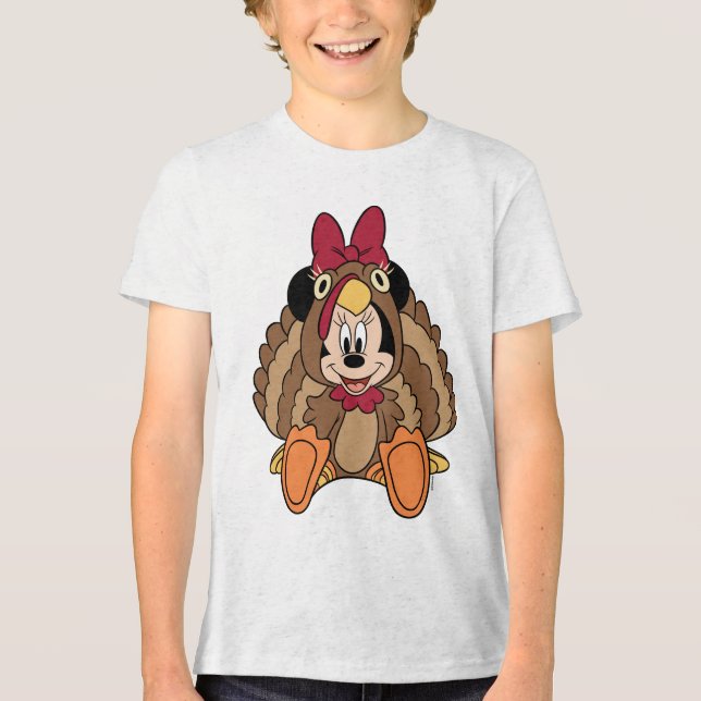 Minnie Mouse Thanksgiving Turkey Tri-Blend Shirt (Front)