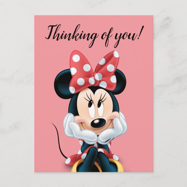 Minnie Mouse Thoughtful Postcard (Front)