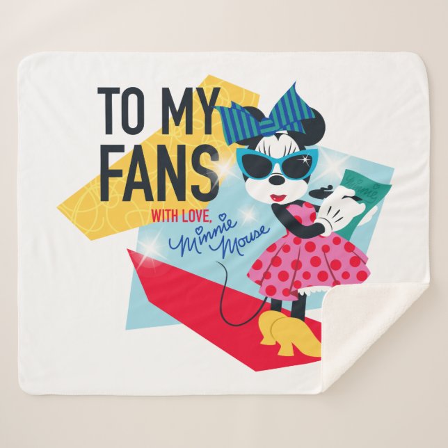 Minnie Mouse | To My Fans With Love Sherpa Blanket (Front (Horizontal))