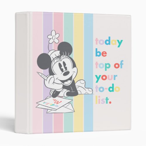 Minnie Mouse  Today Be Top of Your To_Do List 3 Ring Binder