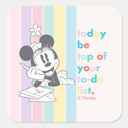 Minnie Mouse  Today Be Top of Your To_Do List Square Sticker