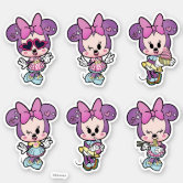 LONGYU Pink Minnie Mouse Head Stickers and Red India