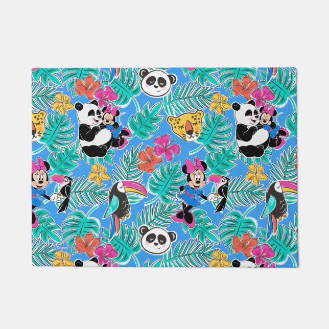 Minnie Mouse | Tropical Summer Pattern Doormat (Front)