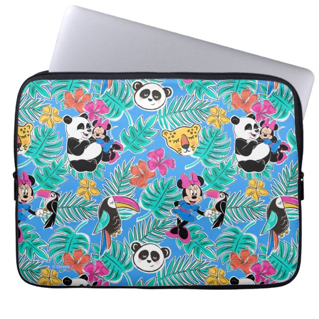 Minnie Mouse | Tropical Summer Pattern Laptop Sleeve (Front)