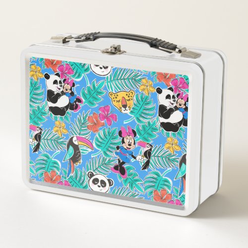 Minnie Mouse  Tropical Summer Pattern Metal Lunch Box