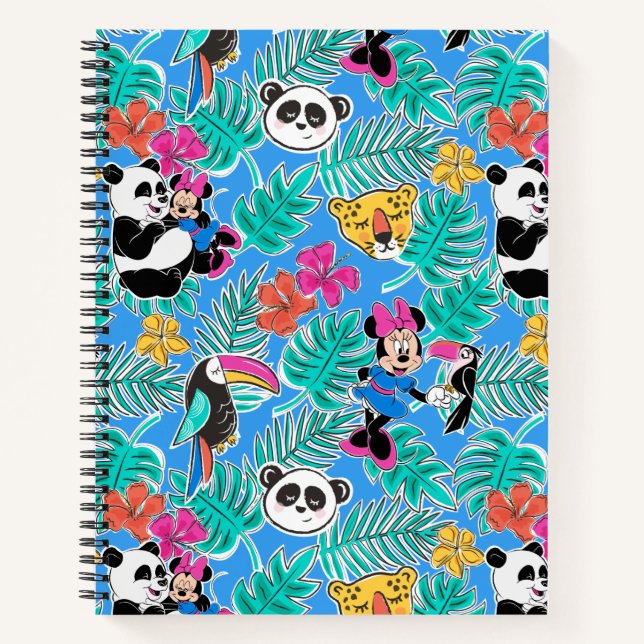 Minnie Mouse | Tropical Summer Pattern Notebook (Front)