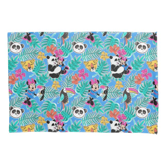 Minnie Mouse | Tropical Summer Pattern Pillow Case (Front)