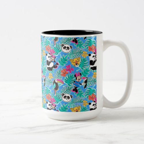 Minnie Mouse  Tropical Summer Pattern Two_Tone Coffee Mug