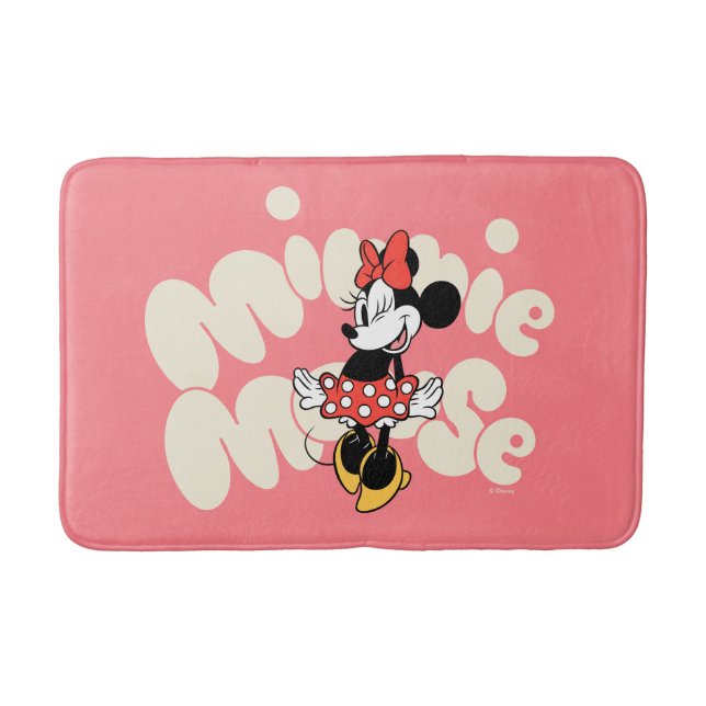 Minnie Mouse Twirl in Polka Dot Style Bath Mat (Front)
