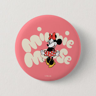 Minnie Mouse Twirl in Polka Dot Style Button