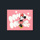 Minnie Mouse Twirl in Polka Dot Style Canvas Print<br><div class="desc">Bright, bubbly, and full of classic Disney joy, this cheerful artwork features Minnie Mouse mid-twirl in her iconic polka dot dress, radiating confidence and charm. Set against a playful pink backdrop with bold, retro-inspired lettering, the design feels fun, energetic, and instantly lovable. Perfect for customizable Zazzle products like apparel, tote...</div>