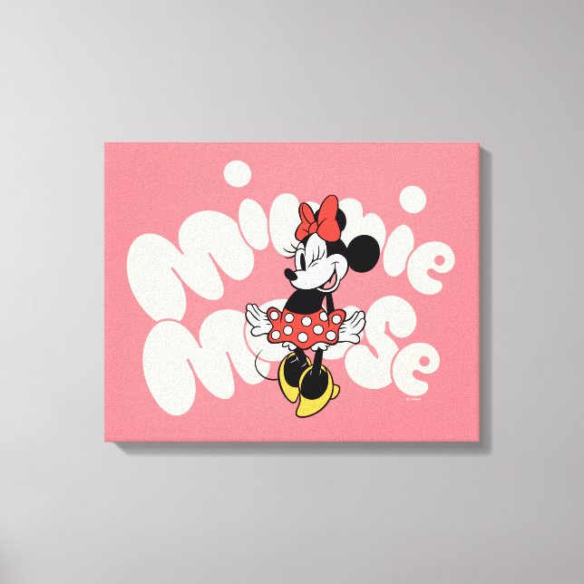 Minnie Mouse Twirl in Polka Dot Style Canvas Print (Front)