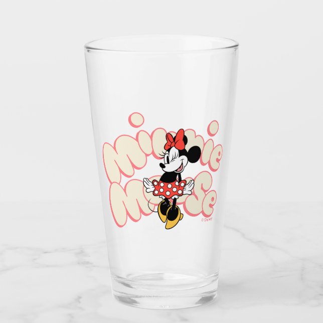 Minnie Mouse Twirl in Polka Dot Style Glass (Front)