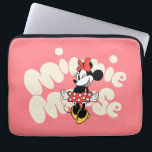 Minnie Mouse Twirl in Polka Dot Style Laptop Sleeve<br><div class="desc">Bright, bubbly, and full of classic Disney joy, this cheerful artwork features Minnie Mouse mid-twirl in her iconic polka dot dress, radiating confidence and charm. Set against a playful pink backdrop with bold, retro-inspired lettering, the design feels fun, energetic, and instantly lovable. Perfect for customizable Zazzle products like apparel, tote...</div>