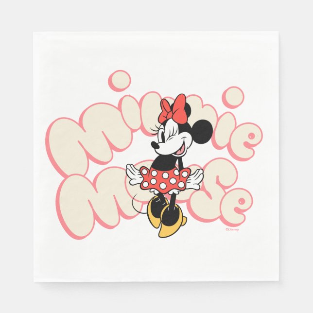 Minnie Mouse Twirl in Polka Dot Style Napkins (Front)