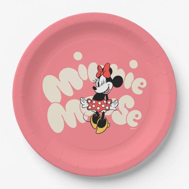 Minnie Mouse Twirl in Polka Dot Style Paper Plates (Front)