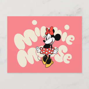 Minnie Mouse Twirl in Polka Dot Style Postcard