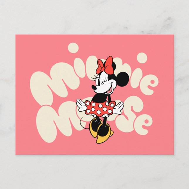 Minnie Mouse Twirl in Polka Dot Style Postcard (Front)