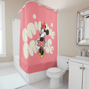 Minnie Mouse Twirl in Polka Dot Style Shower Curtain