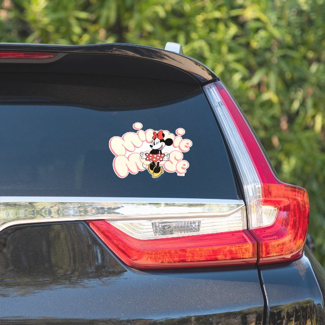 Minnie Mouse Twirl in Polka Dot Style Sticker (Car Side)
