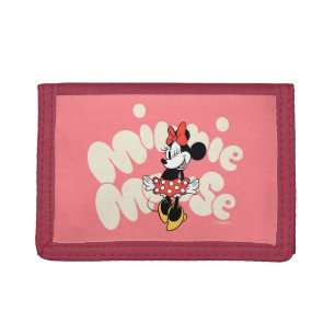 Minnie Mouse Twirl in Polka Dot Style Trifold Wallet