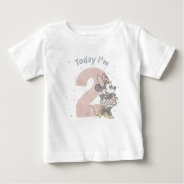 Minnie Mouse Watercolor 2nd Birthday Baby T-shirt at Zazzle
