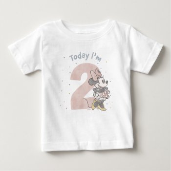 Minnie Mouse Watercolor 2nd Birthday Baby T-shirt by MickeyAndFriends at Zazzle