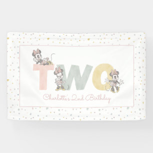 Minnie Mouse Watercolor 2nd Birthday Banner