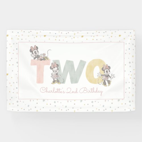 Minnie Mouse Watercolor 2nd Birthday Banner